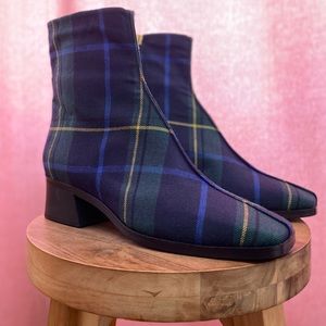 SOLD ——  Suzanne Rae Plaid Ankle Welt Boot